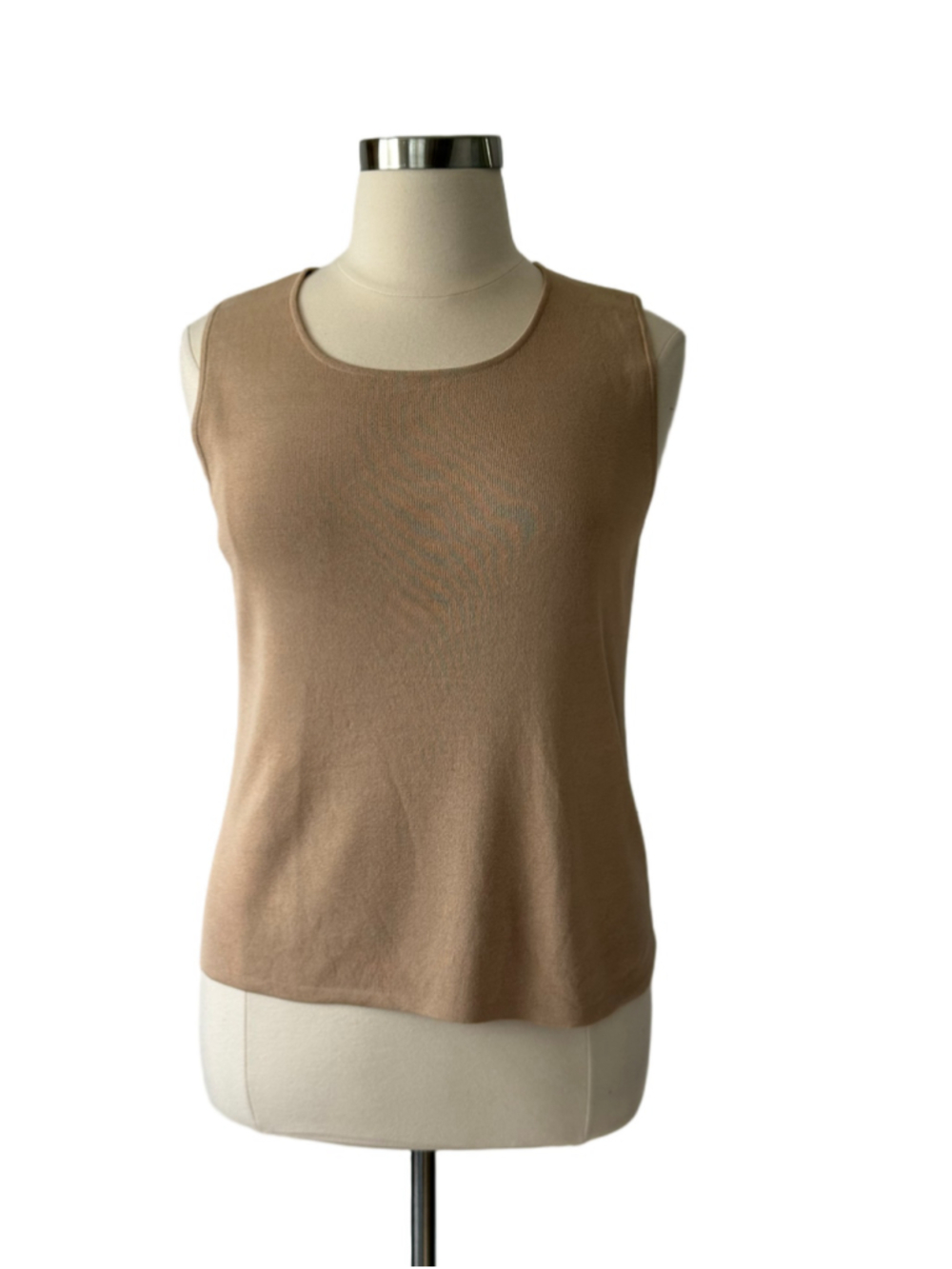 Chico's Beige Sleeveless Knit Camisole Top, Size 16 (Chico's 3)